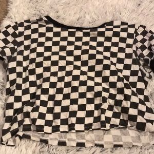 Black and white checkered crop top🖤🤍